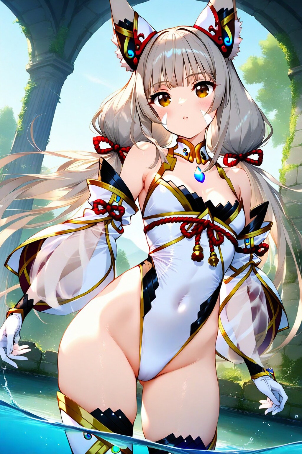 ちち生でハイレグ♪ニアちゃん😍♪・・・（ちち生ならニアちゃんの複雑？なハイレグも呪文再現可能！？）
