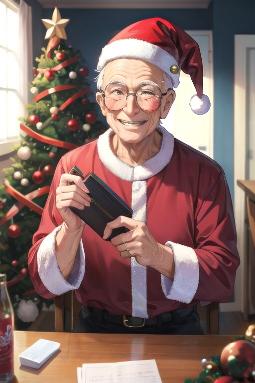 クリスマスと笑顔の老人