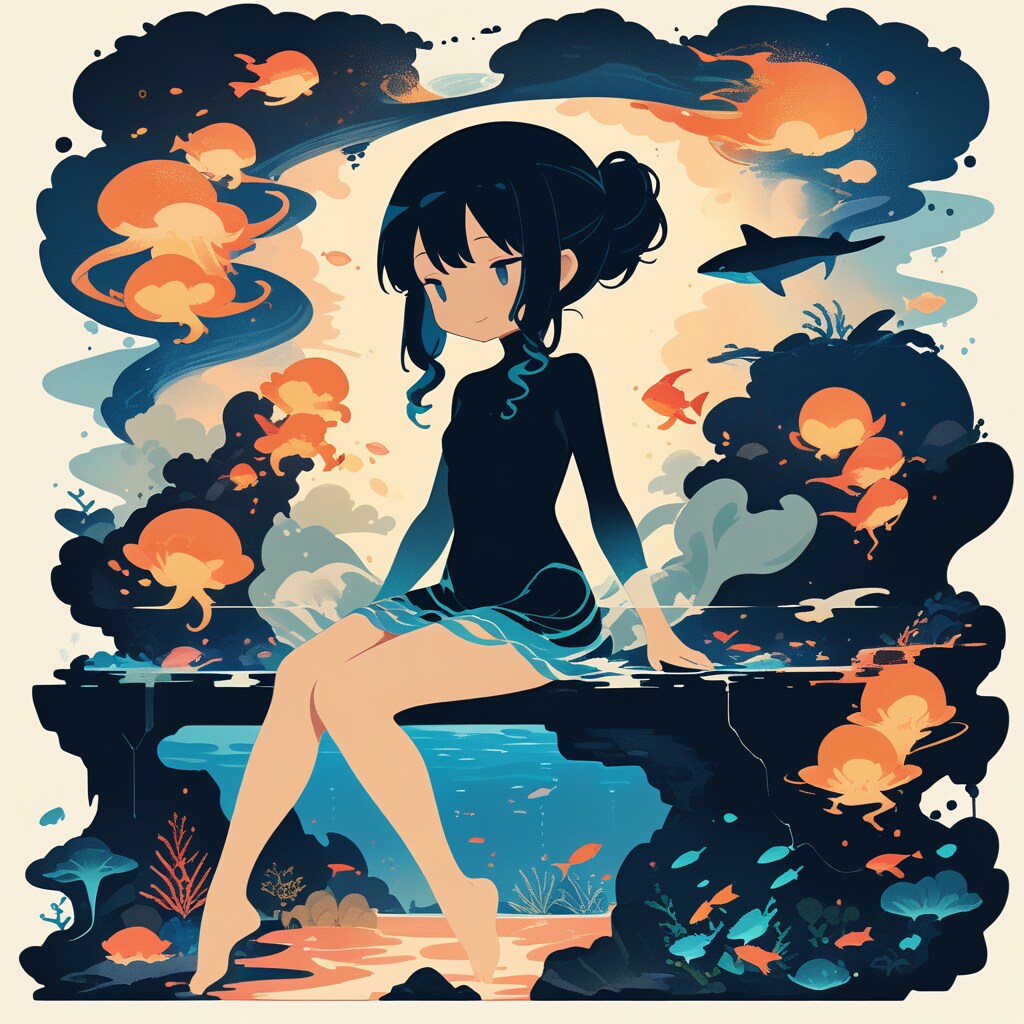 海に座り