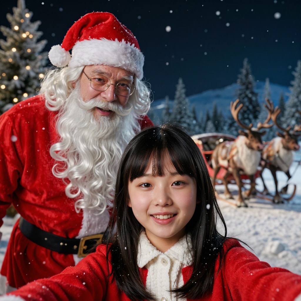 サンタが居たから捕まえて記念撮影してみた