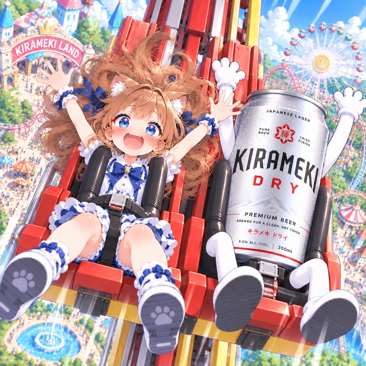 フリーフォールに乗ってる小さな女の子 | の人気AIイラスト・グラビア