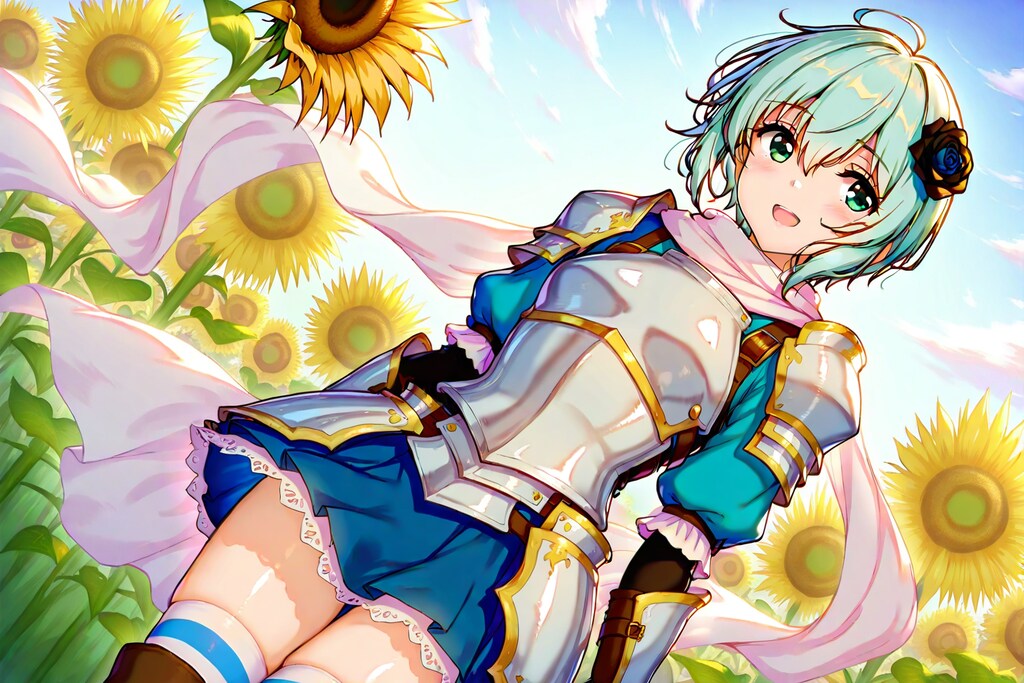 向日葵と槍使いの少女