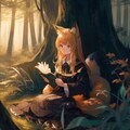 読書する狐耳少女 2枚目