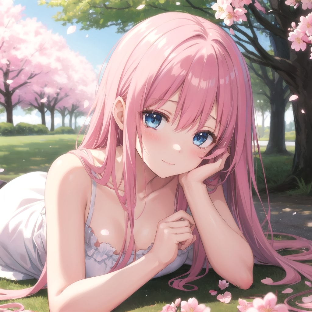 桜の下で眠る少女