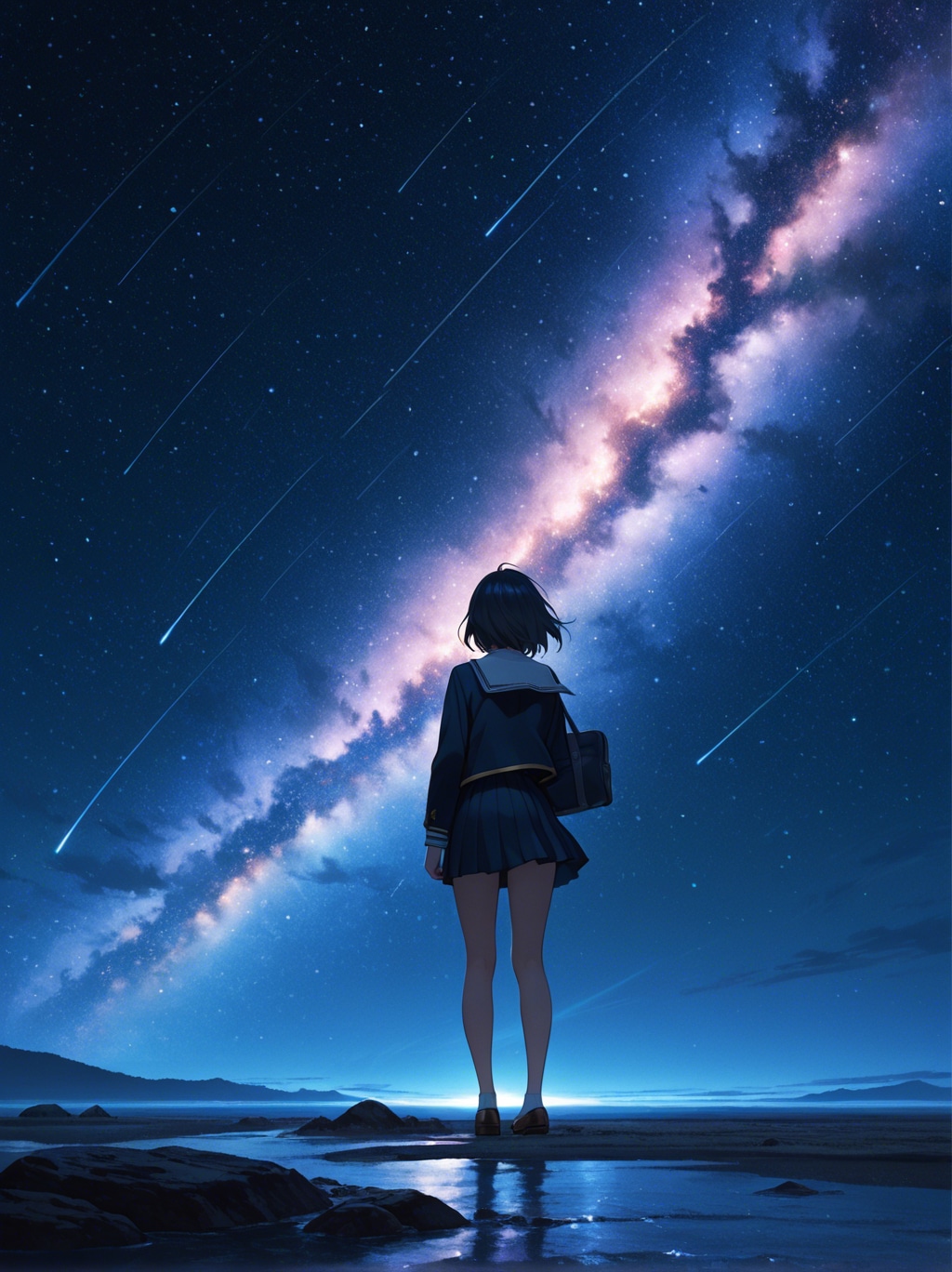 星を見上げる少女 【No.0005】 | の人気AIイラスト・グラビア