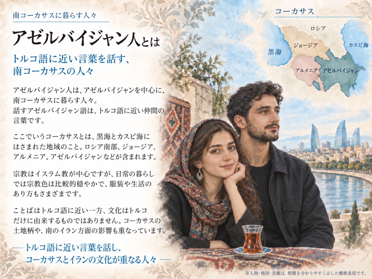 【Azerbaidzhan#02】アゼルバイジャン人とは | の人気AIイラスト・グラビア