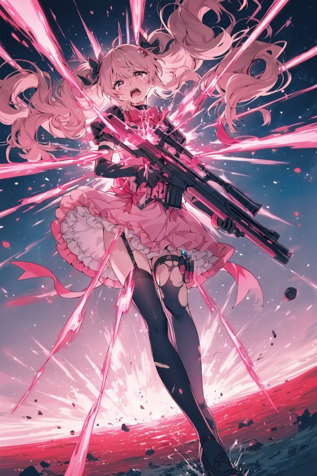 銃で戦う魔法少女