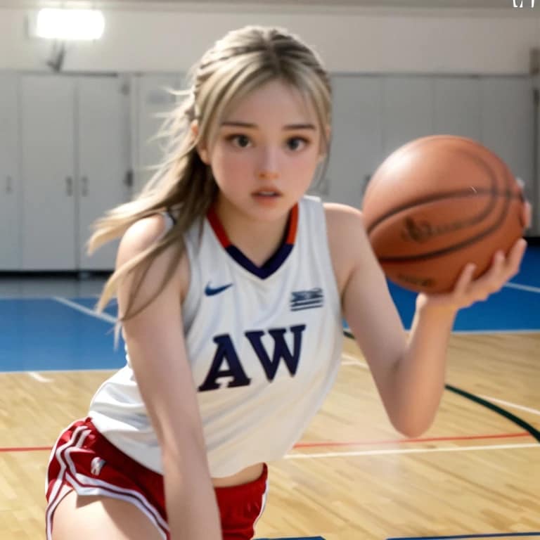 茶髪ロングでユニフォームの美女 | の人気AIイラスト・グラビア