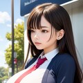 バス待ち女子校生 3枚目