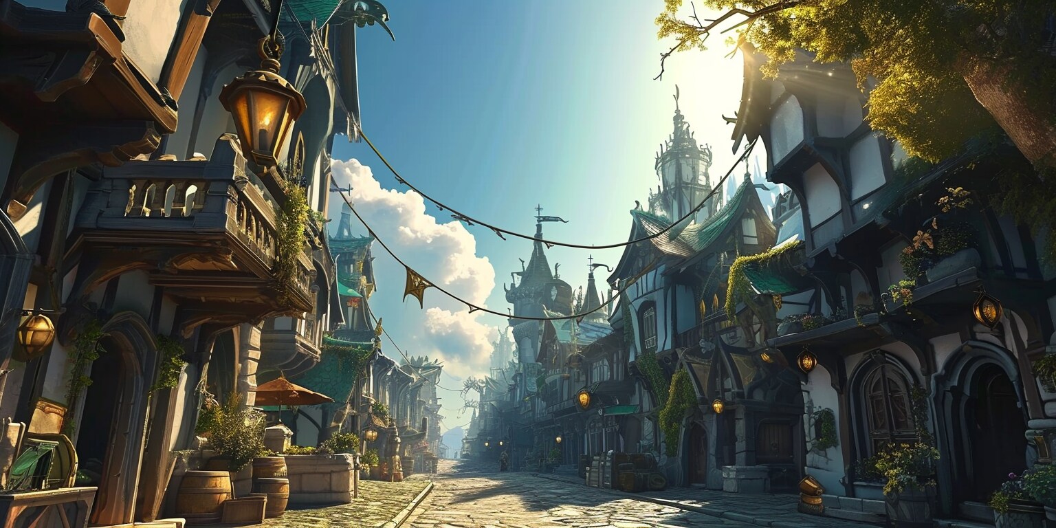 [Midjourney]ファンタジーゲームの街