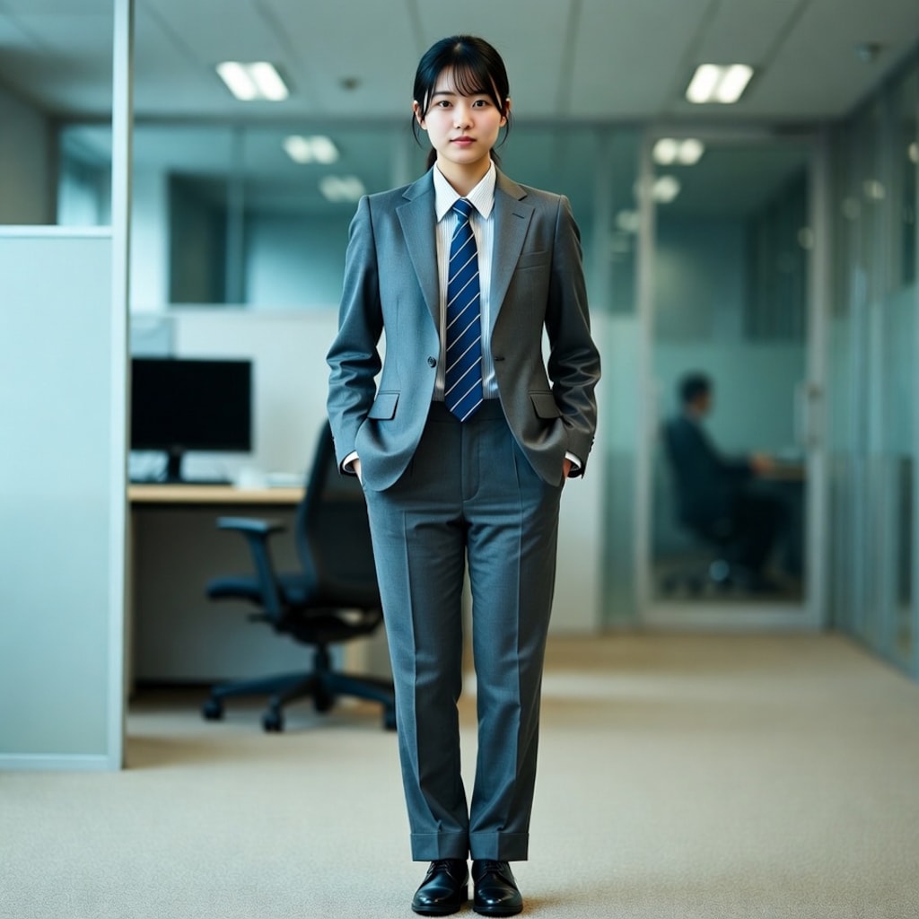 メンズスーツの女