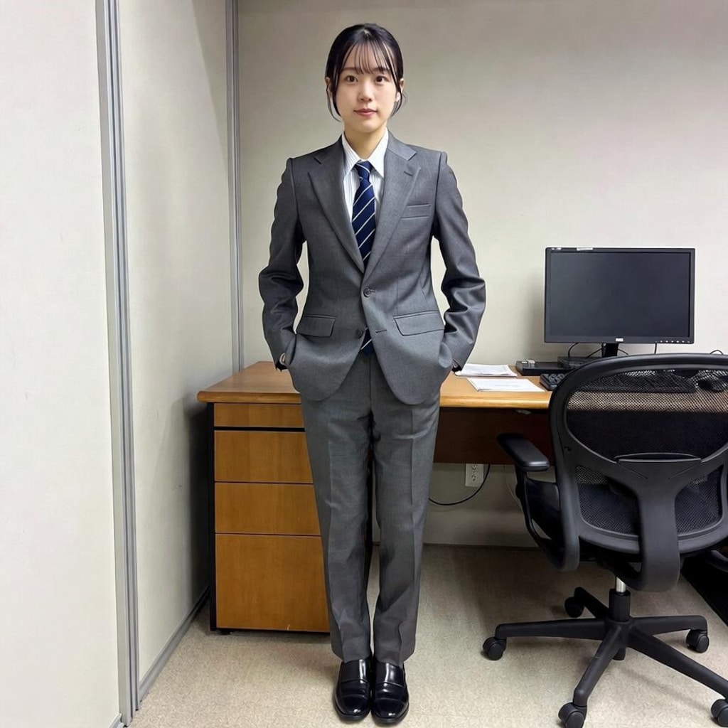 メンズスーツの女