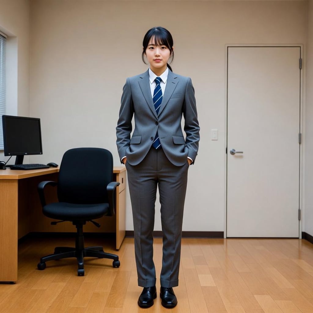 メンズスーツの女