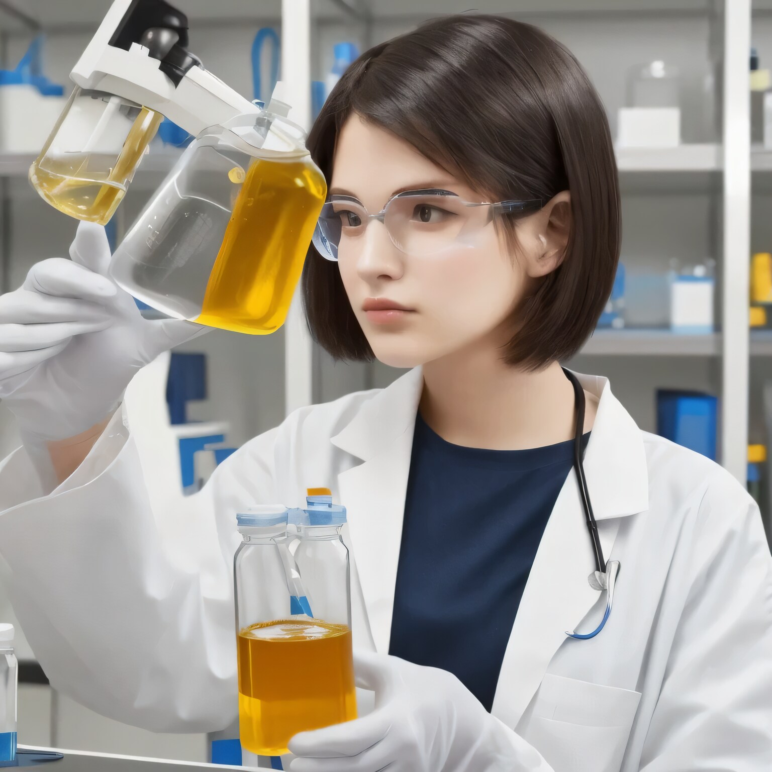 黒髪ボブで白衣の美女２２ | の人気AIイラスト・グラビア