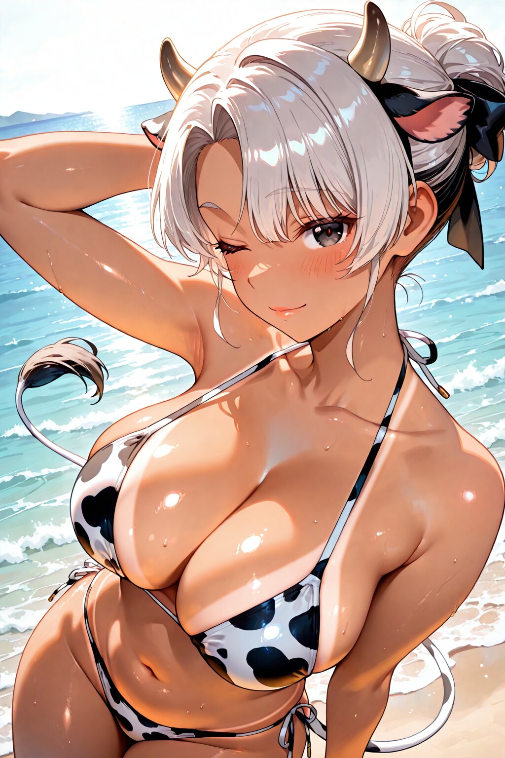 白と牛ビキニ②