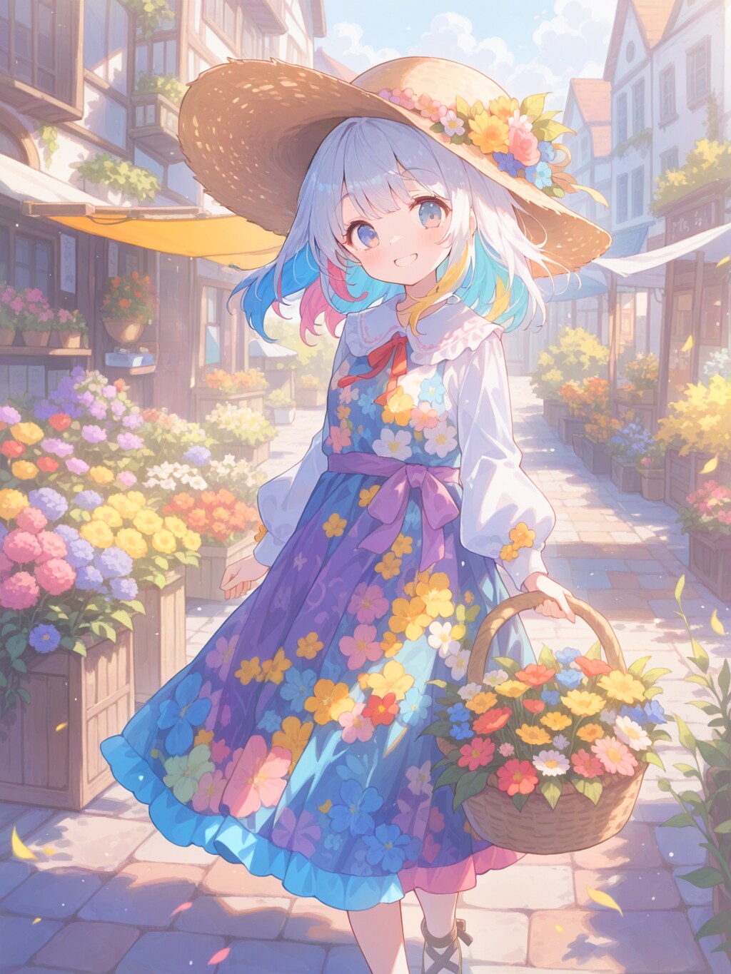 フラワーマーケットで買い出し