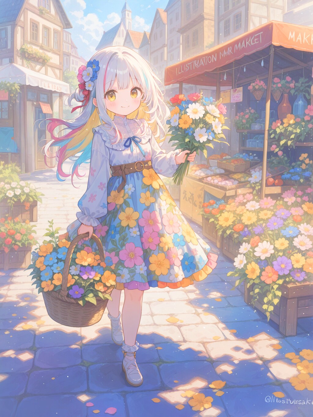 フラワーマーケットで買い出し