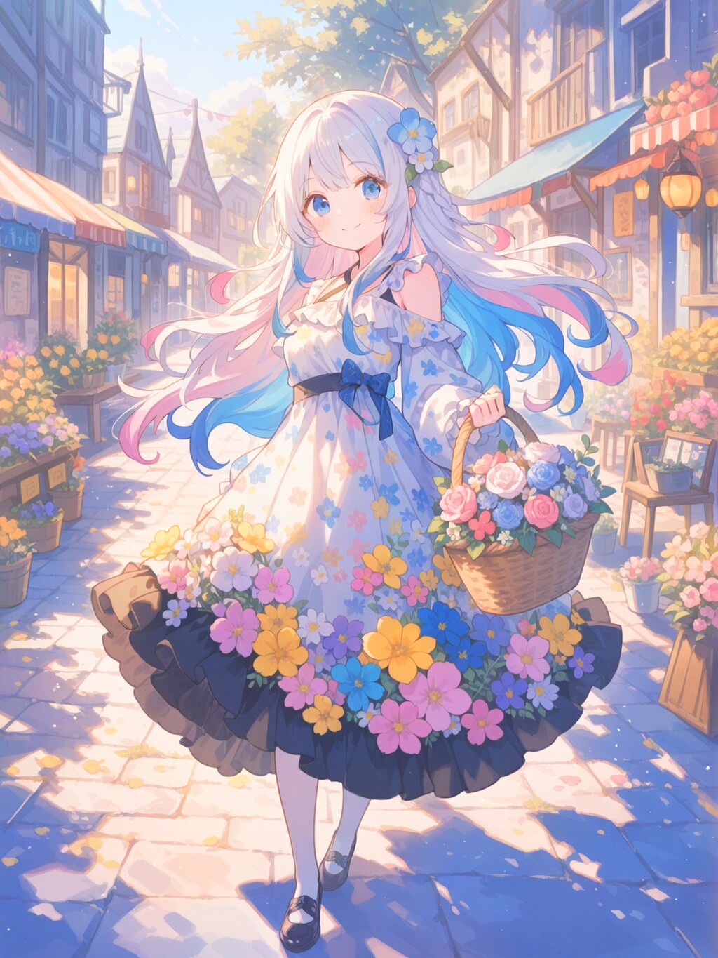 フラワーマーケットで買い出し