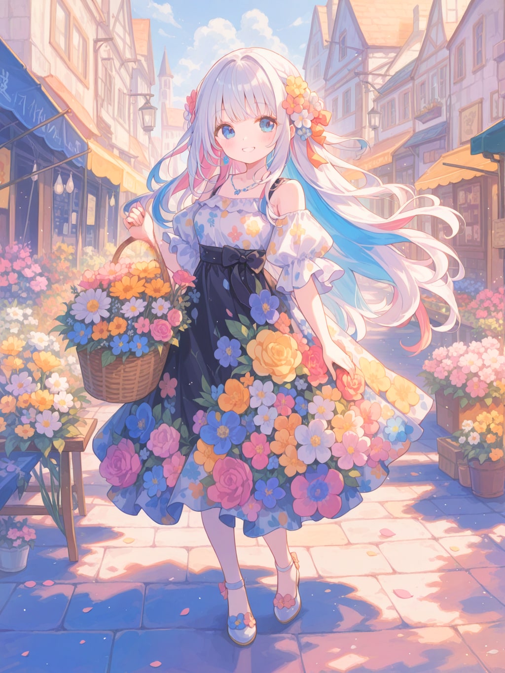 フラワーマーケットで買い出し