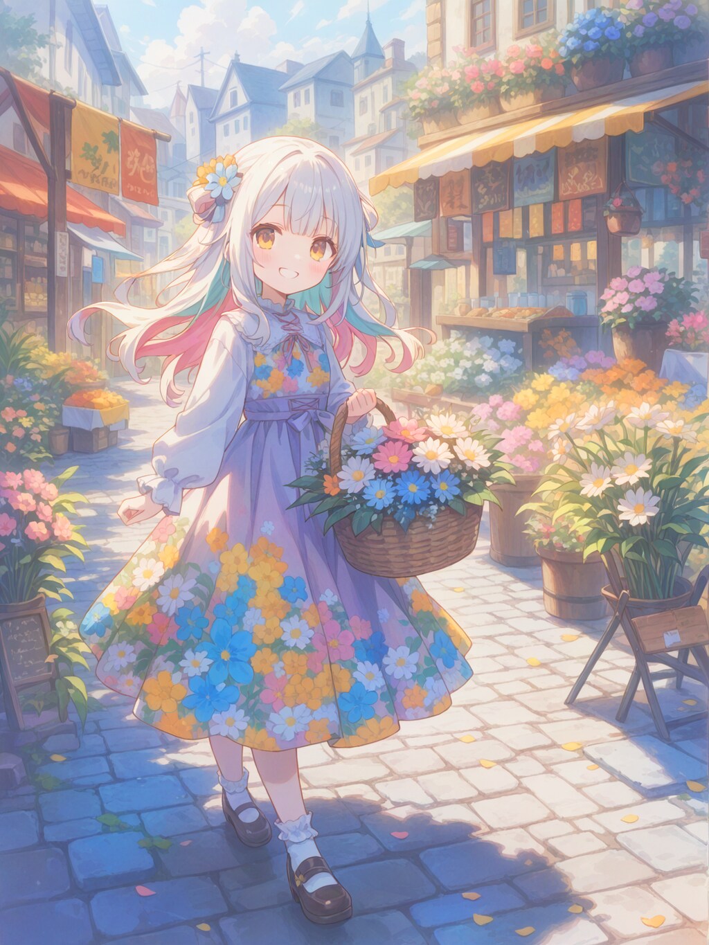 フラワーマーケットで買い出し