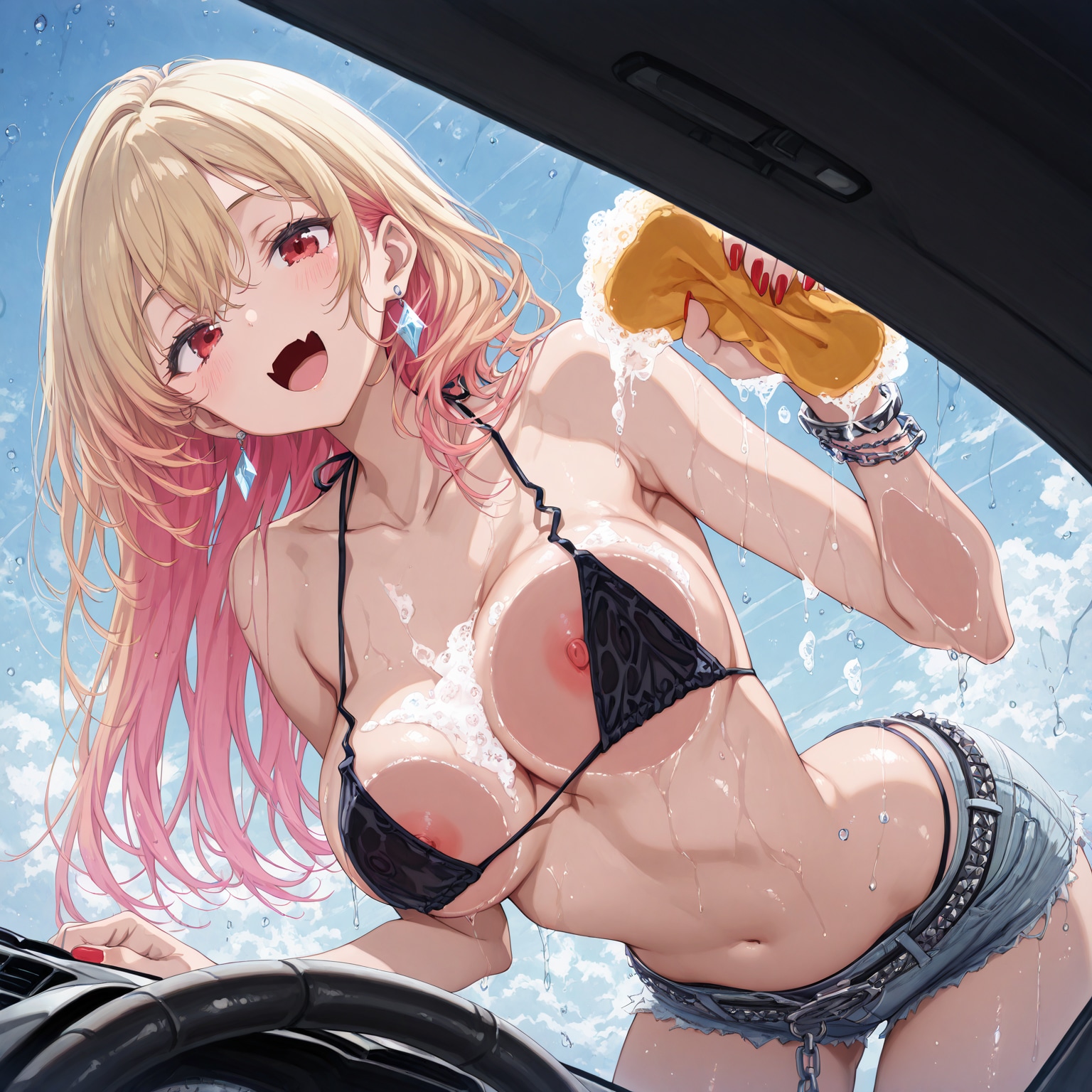 洗車中
