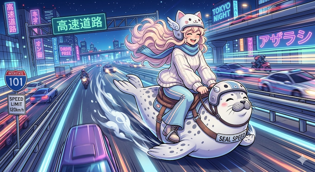 ふわふわお姉さんと疾走するアザラシ