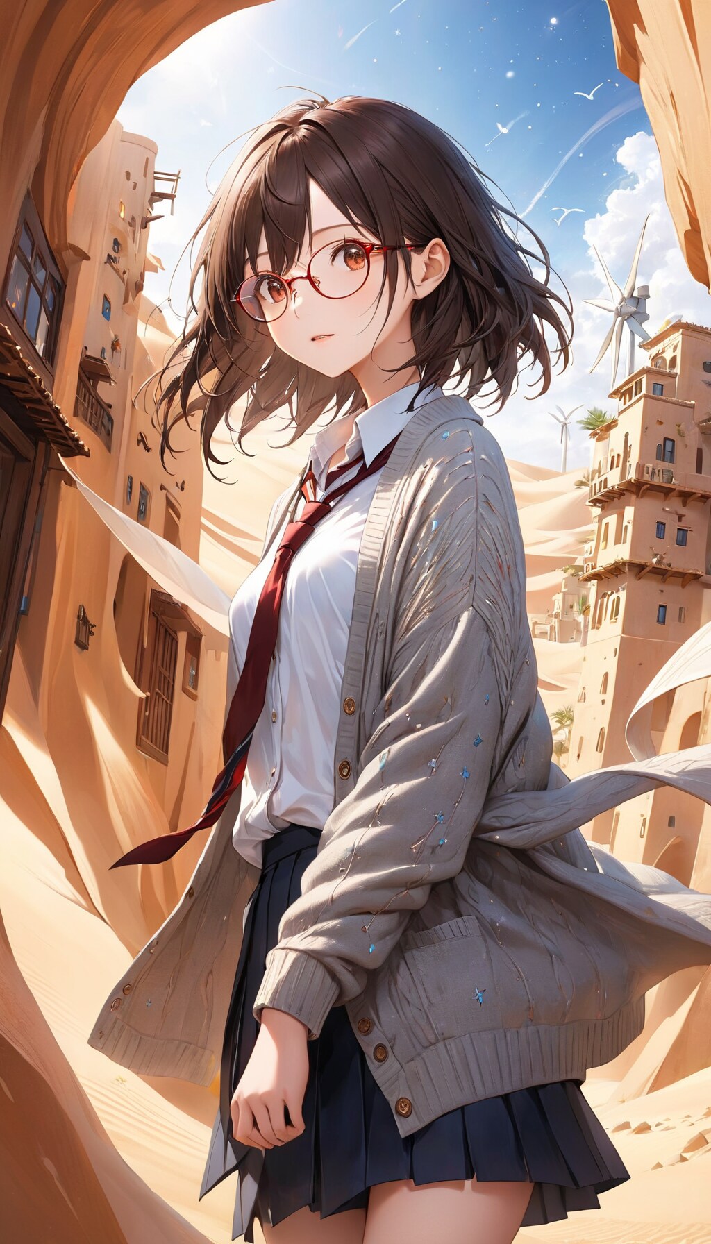 眼鏡女子 楓の風の街