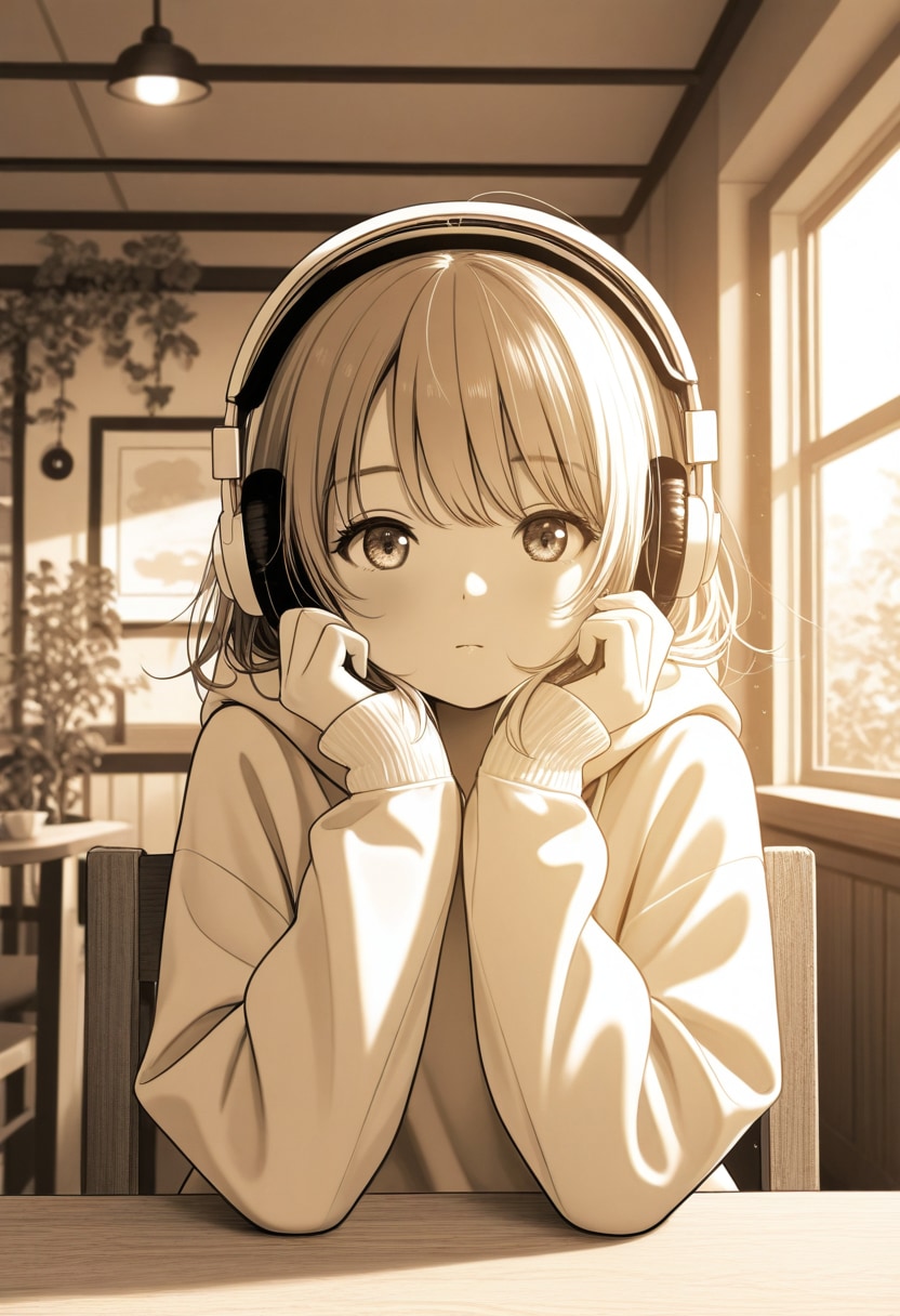 ヘッドフォンの少女(16) | の人気AIイラスト・グラビア