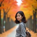 美女とおしゃれに紅葉デート 7枚目