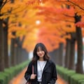 美女とおしゃれに紅葉デート 8枚目