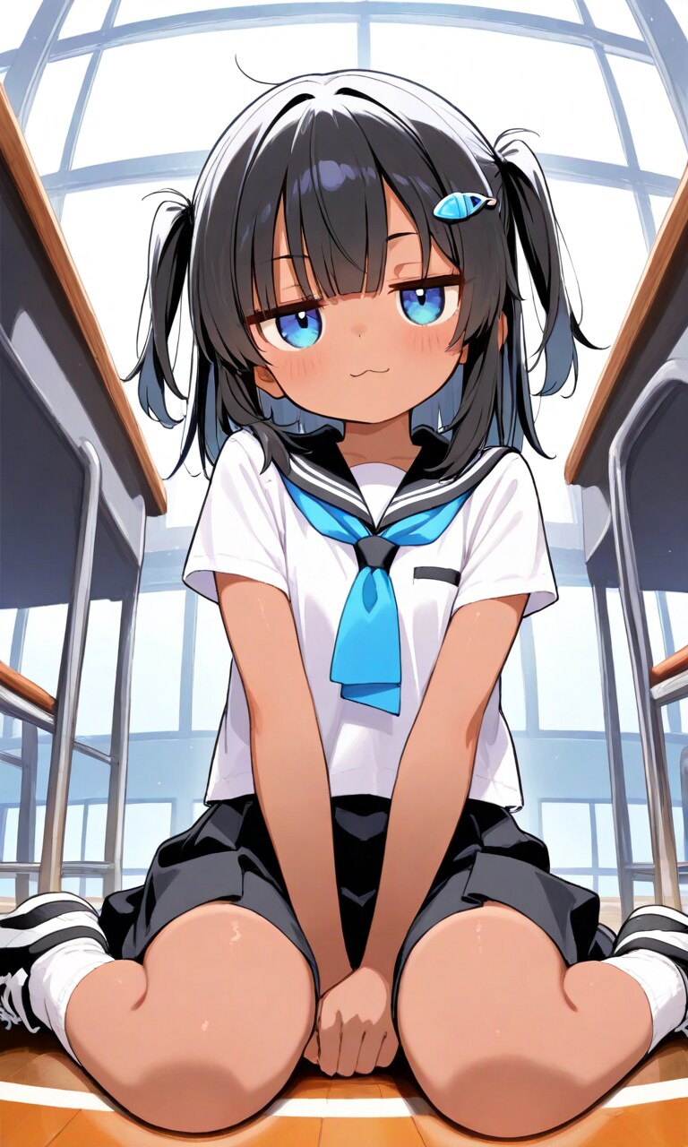 女の子座りのこなつちゃん