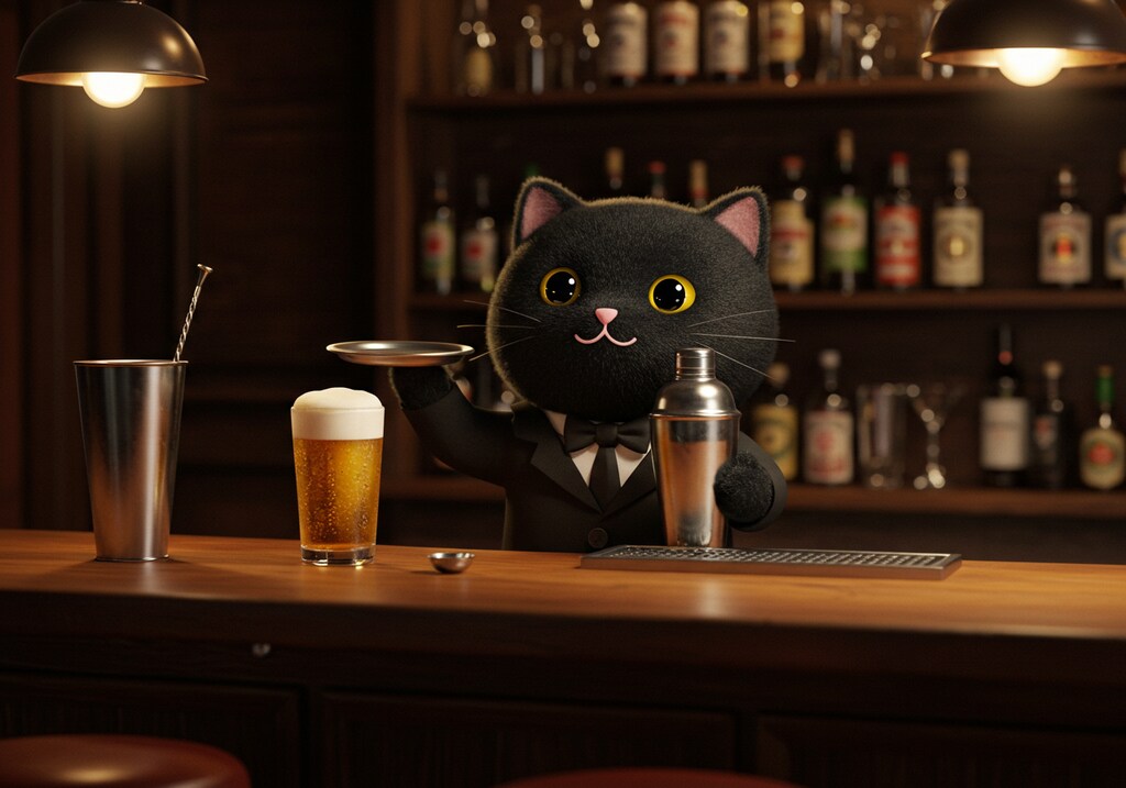 摩訶不思議食堂の黒猫Bar席