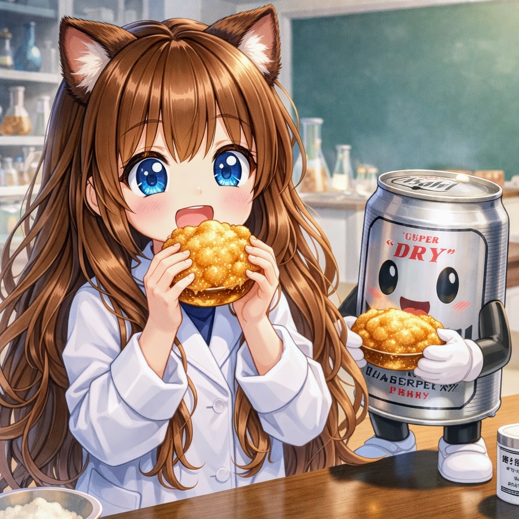 カルメ焼きを作る小さな女の子