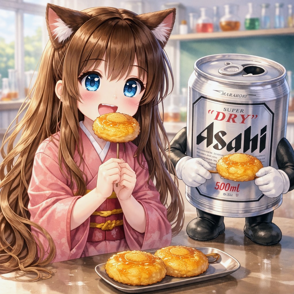 カルメ焼きを作る小さな女の子
