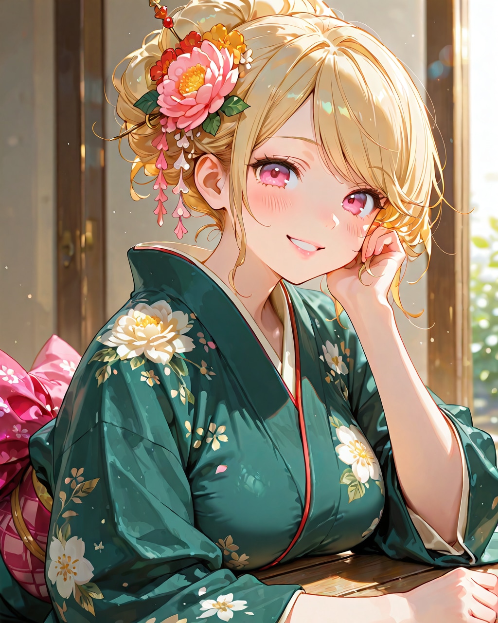Hair up + kanzashi