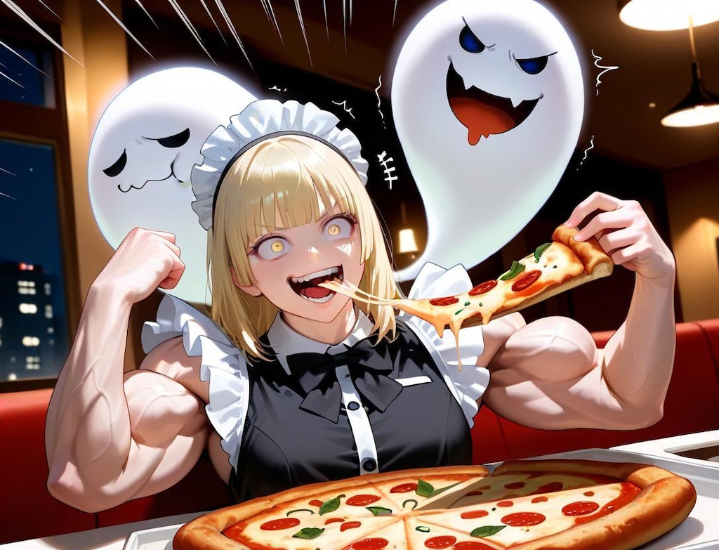 筋力極振りしちゃった系おピッツァメイドちゃん💪🍕