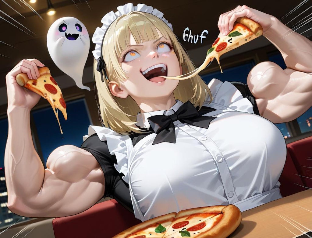 筋力極振りしちゃった系おピッツァメイドちゃん💪🍕