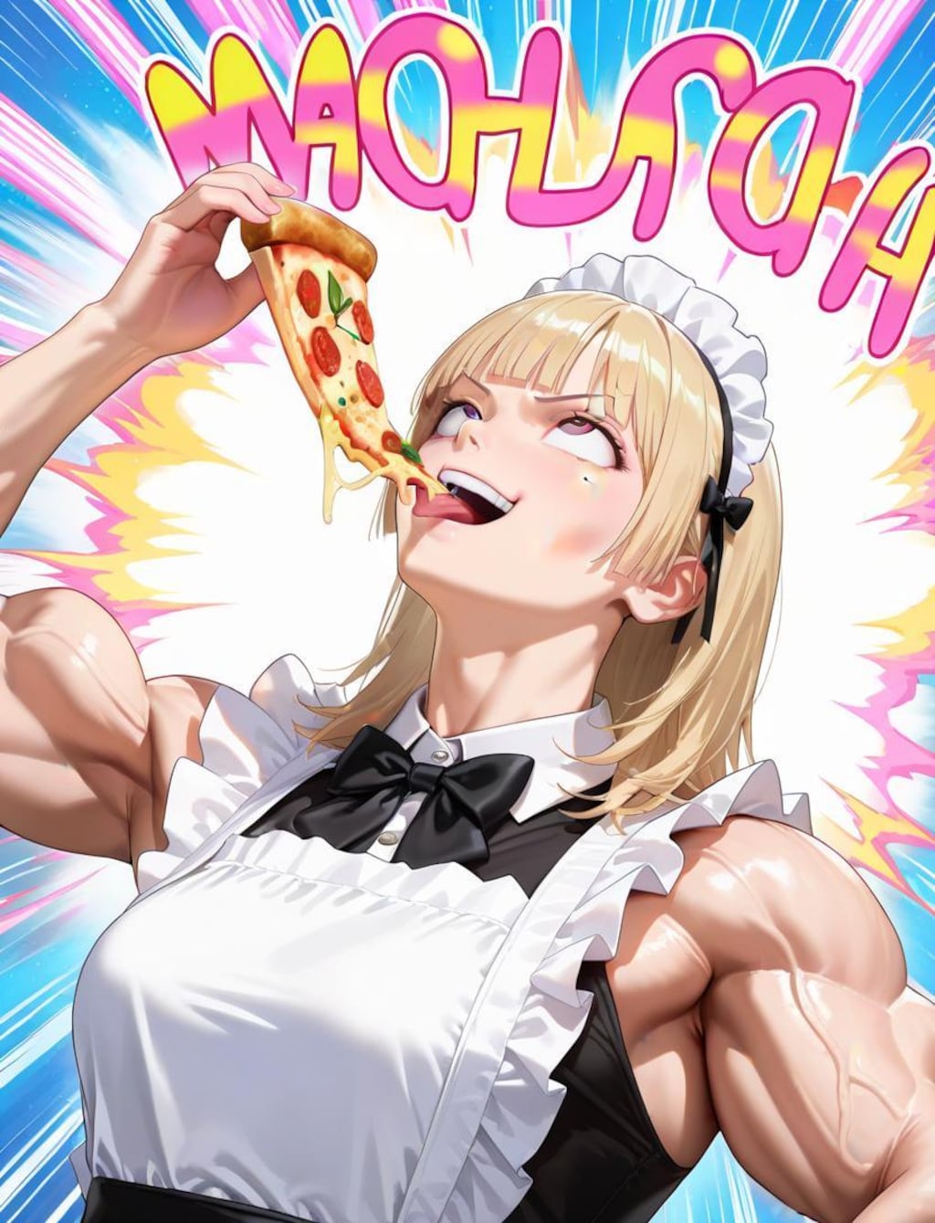筋力極振りしちゃった系おピッツァメイドちゃん💪🍕