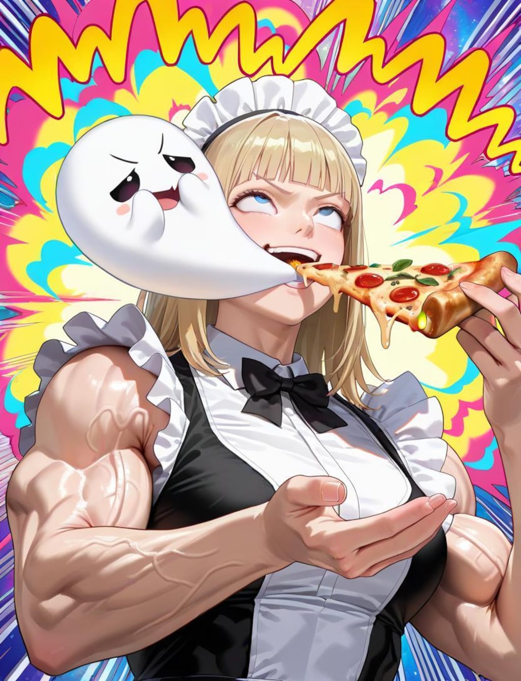 筋力極振りしちゃった系おピッツァメイドちゃん💪🍕