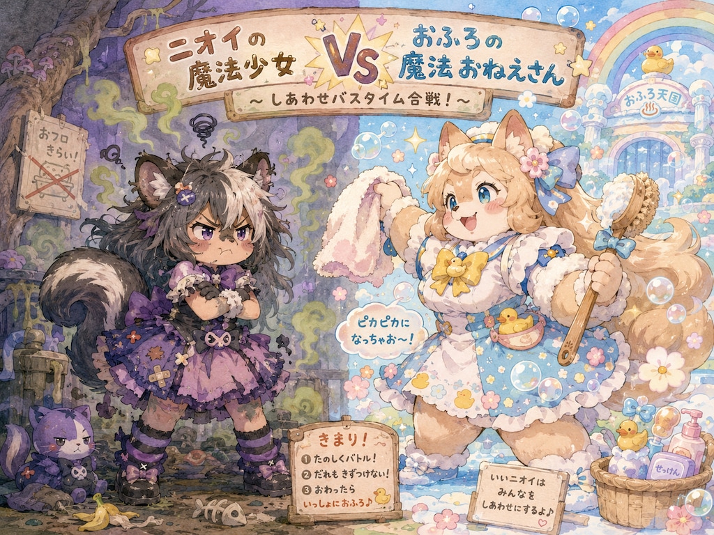 おふろぎらいVSおふろだいすき