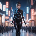 【無料ティザー】夜のネオン街を歩くムチムチ黒ラテックスSpider Girl 3枚目