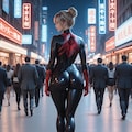 【無料ティザー】夜のネオン街を歩くムチムチ黒ラテックスSpider Girl 2枚目