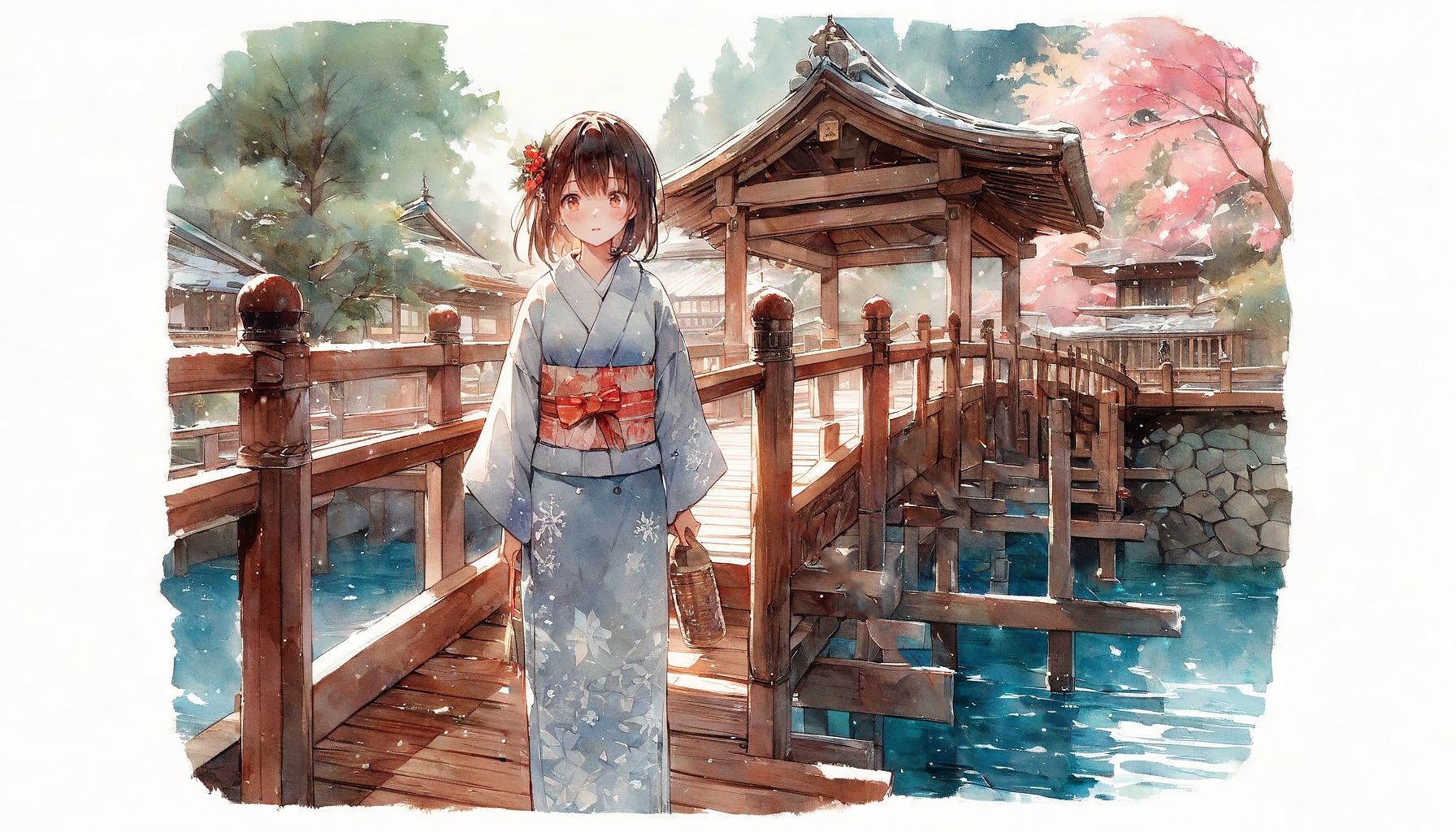 木の橋と少女87 | の人気AIイラスト・グラビア