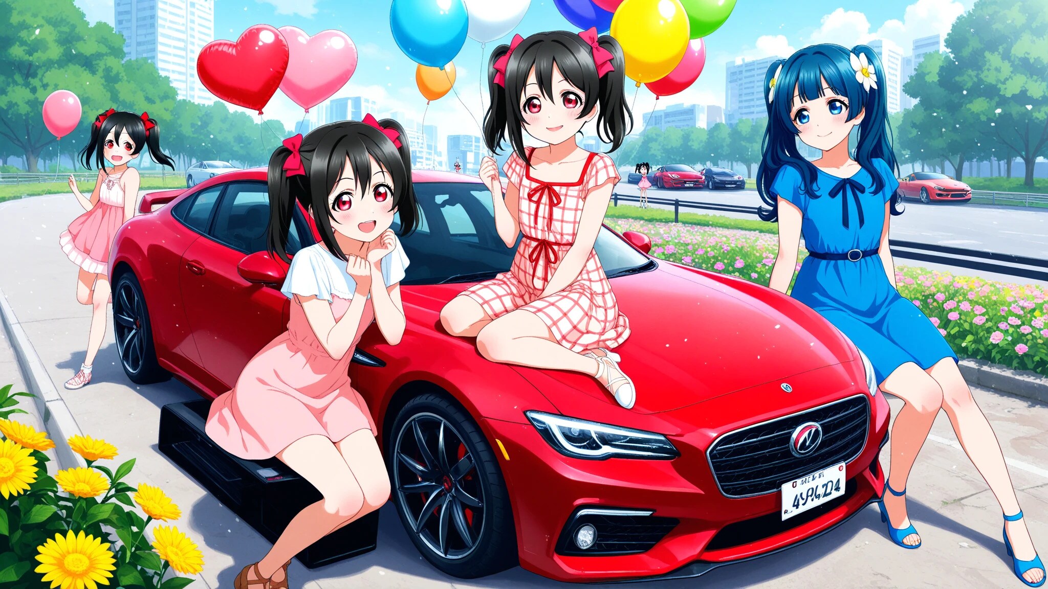 ラブライブキャラと車