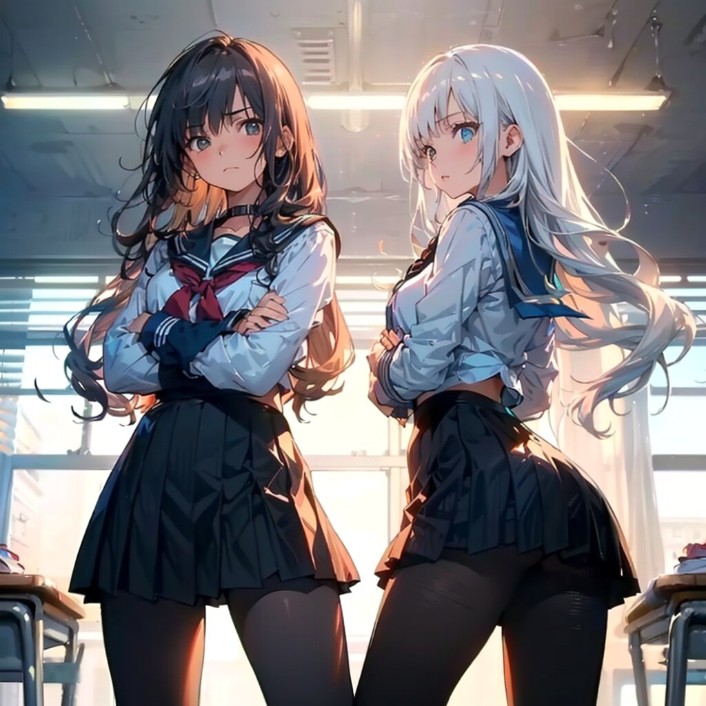 セーラー服黒ストッキング