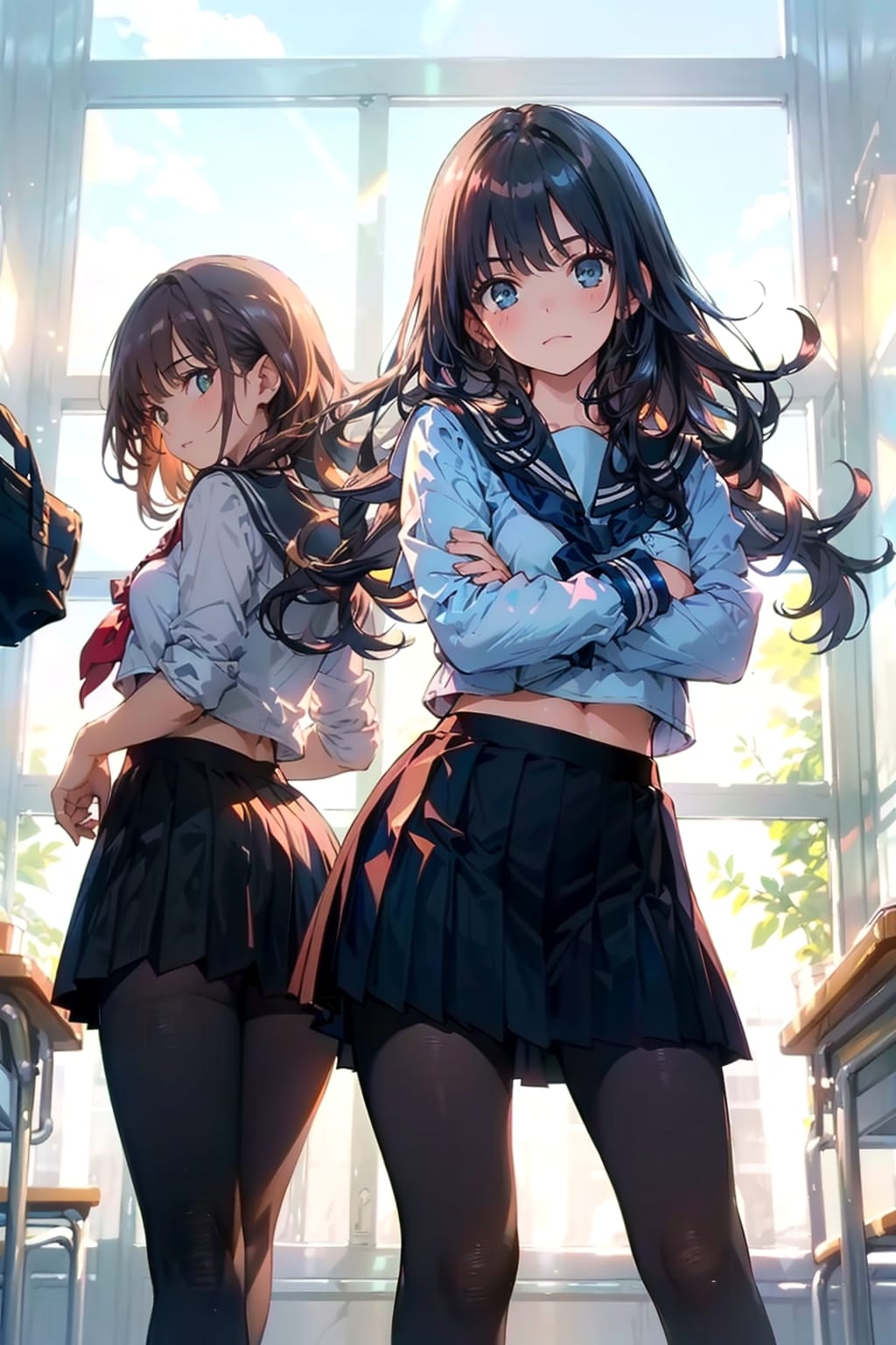 セーラー服黒ストッキング | の人気AIイラスト・グラビア