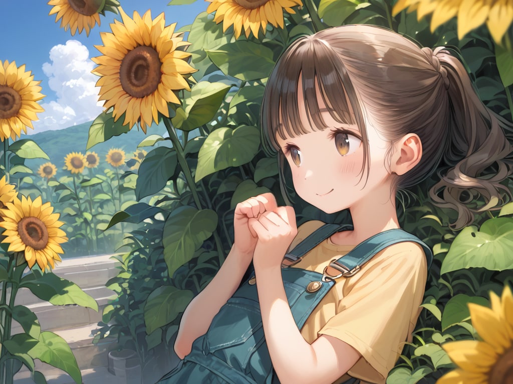 ひまわりの花を擬人化（１２枚）