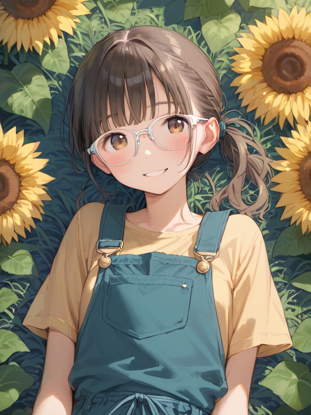 ひまわりの花を擬人化（１２枚）