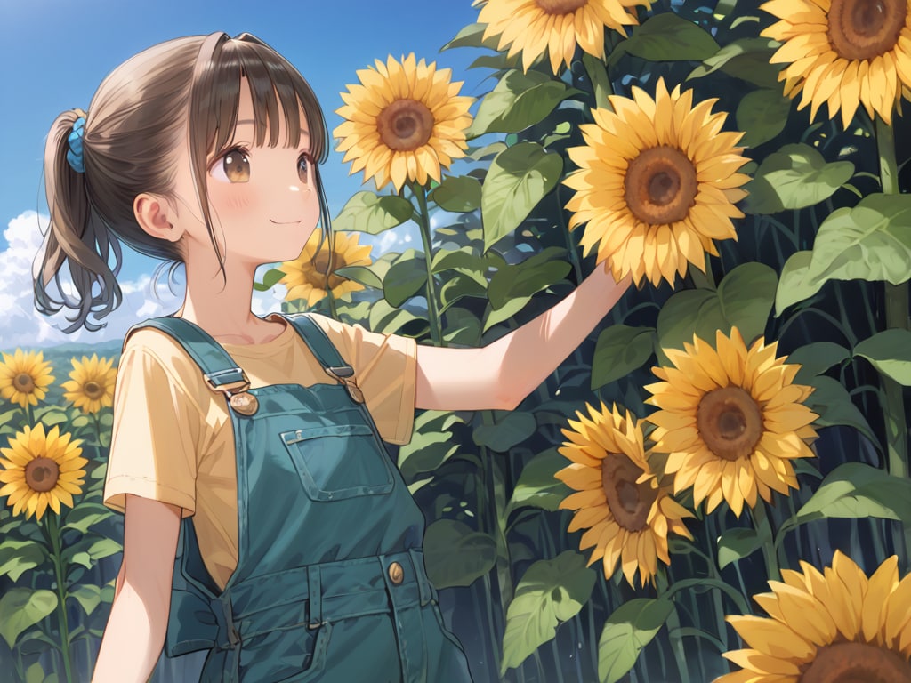 ひまわりの花を擬人化（１２枚）