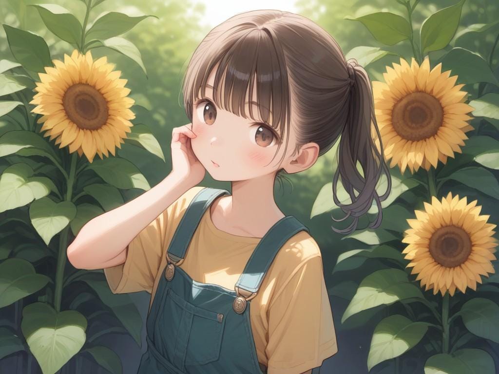 ひまわりの花を擬人化（１２枚） | の人気AIイラスト・グラビア